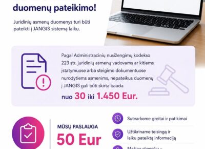 JADIS duomenų teikimas
