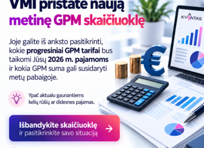 VMI pristatė naują metinę GPM skaičiuoklę